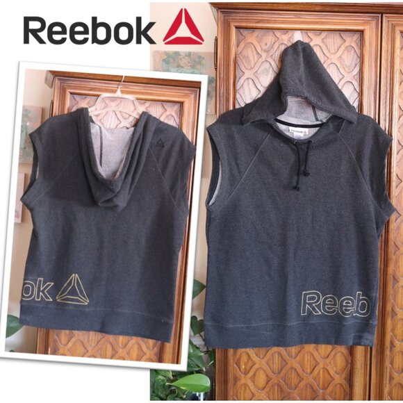 REEBOK Studio Training Sleveless Hoodie Style# REW174TS07002 - Heather Black, M - Picture 16 of 16